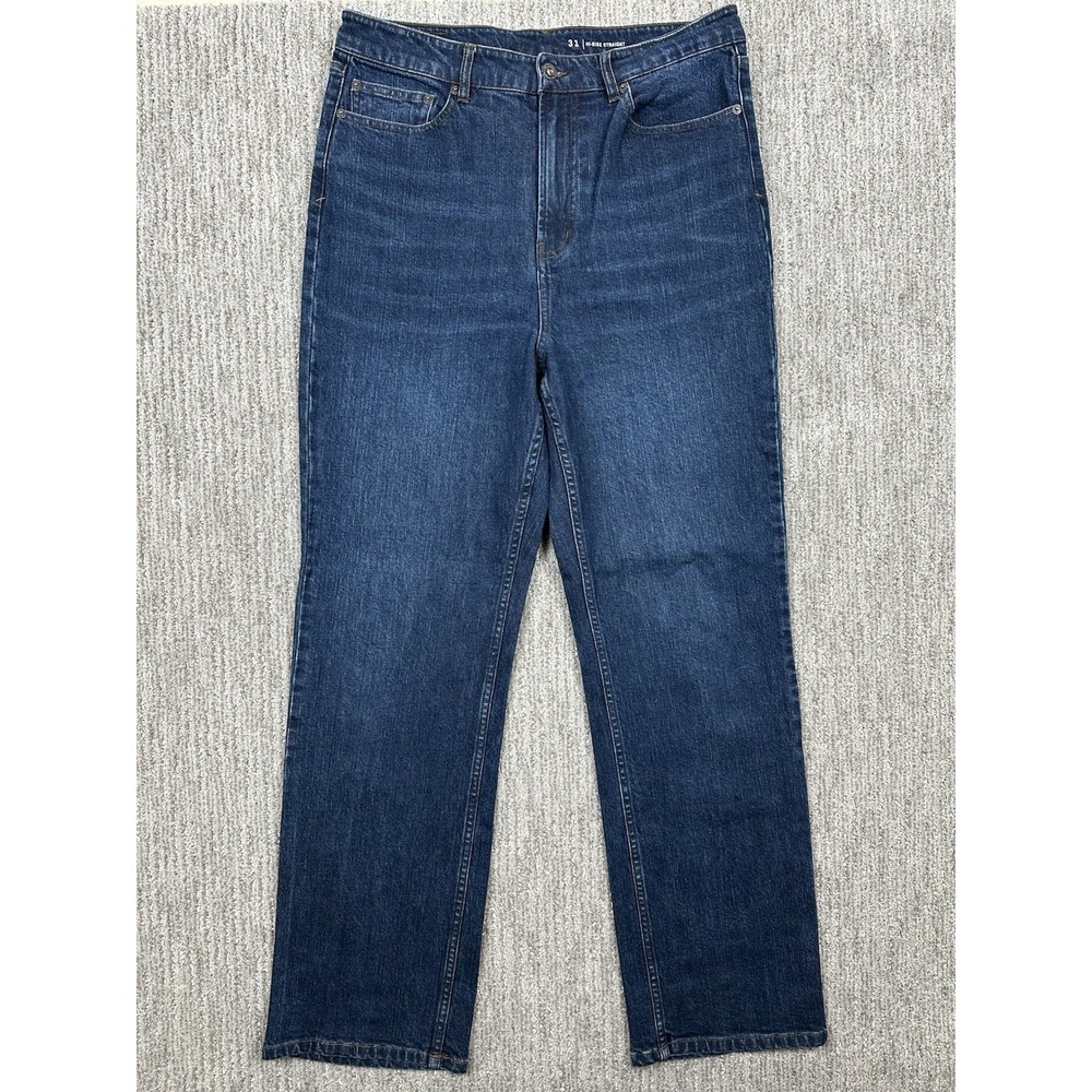 Normal Brand Jeans Mens Size 31 (33x31) Blue Hi Rise Straight Dark Wash Denim